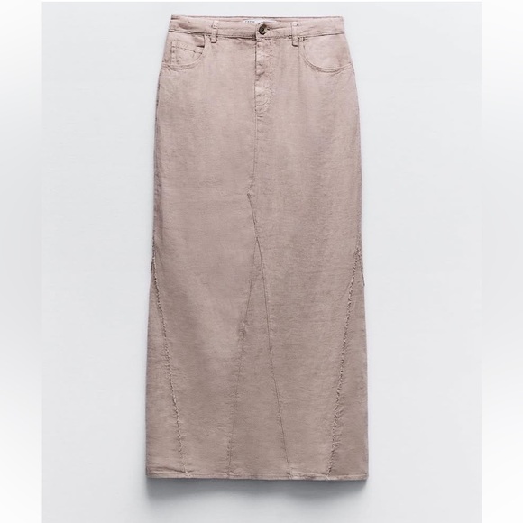 New Zara pink linen maxi skirt - Picture 7 of 7